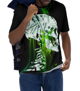  Front view of Male wearing Money Skull T-Shirt - Walking