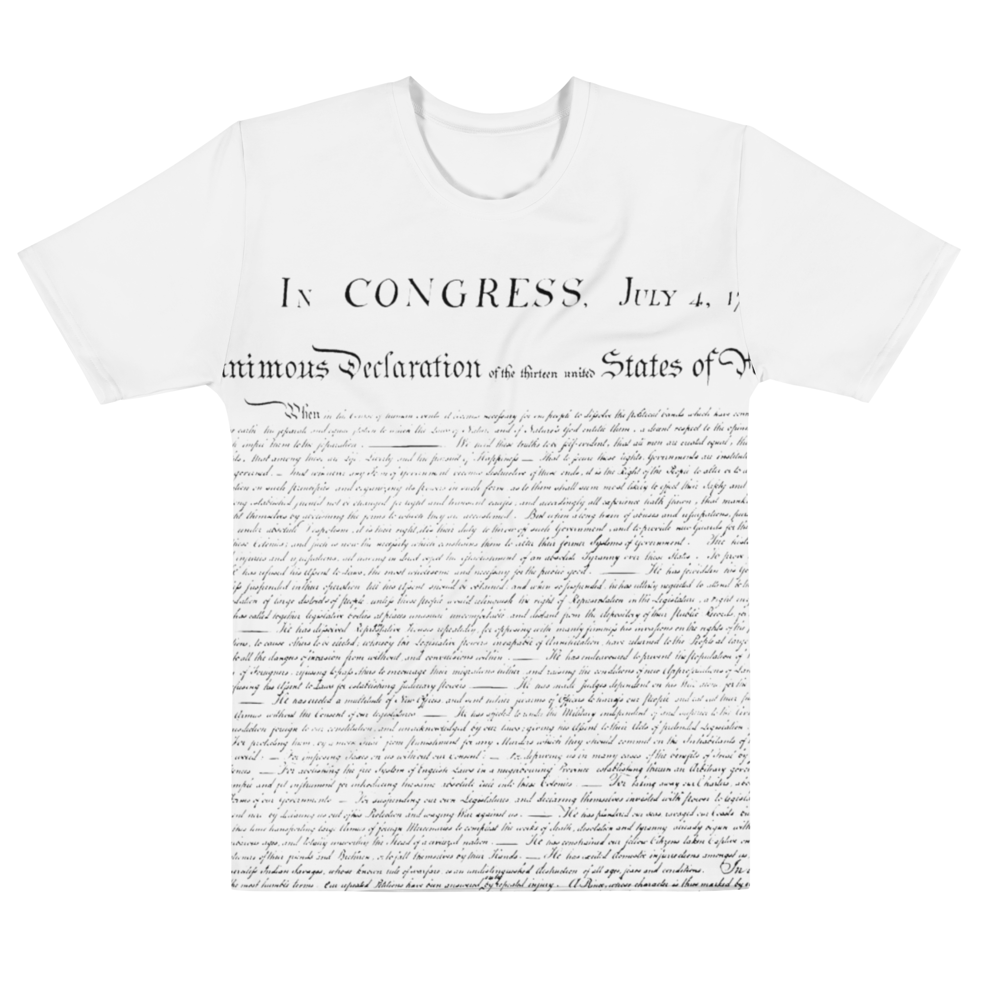 Agent Green Thumb's Constitution All-Over Print T-Shirt worn by a male model, showcasing the fashionable secrecy and cannabis culture