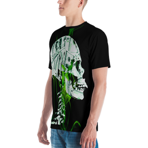 Quarter view of Male wearing Money Skull T-Shirt