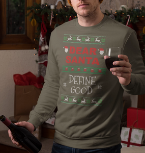 Dear Santa Define Good | Ugly sweater | CIA clothing and screenprinting - Cannabis Incognito Apparel CIA | Cannabis Clothing Store