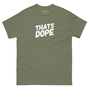 "That's Dope" Word T-Shirt - Front View: Fashion-forward design with a cannabis-inspired print, crafted by Agent Green Thumb.