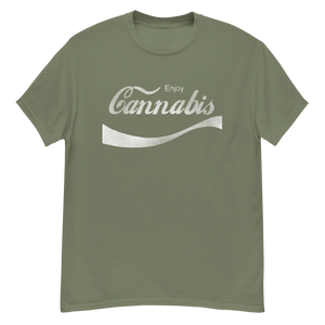 Army Green cannabis-themed shirt, representing a classic and timeless style