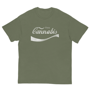 Army Green cannabis-themed shirt, representing a classic and timeless style - FLAT