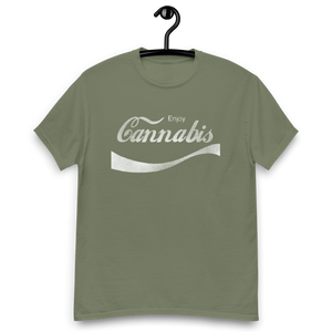 Army Green cannabis-themed shirt, representing a classic and timeless style - Hanger Mockup