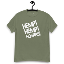 Load image into Gallery viewer, Embrace the power of hemp with our Army Green and Marooned Hemp! Hemp! Hoorah! Tee - Army Hanger Tshirt