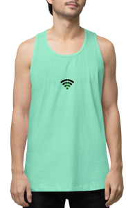 Mint Tank Top | Wifi OG strain | Strains collection | Cannabis Incognito Apparel | Front Mock up Layout | Model Male Stand in - Funny Weed Tank Top: Spread Laughter with CIA Cannabis Incognito Apparel