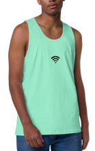 Load image into Gallery viewer, Mint Tank Top | Wifi OG strain | Strains collection | Cannabis Incognito Apparel | Front Mock up Layout  | Model Front | CIA - Wifi OG Tank Top: Cozy Weed Clothing for Unmatched Comfort