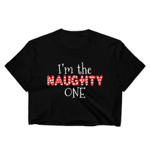 Load image into Gallery viewer, I&#39;m the Naughty One Women&#39;s Crop Top | CIA Clothing Store - Cannabis Incognito Apparel CIA | Cannabis Clothing Store