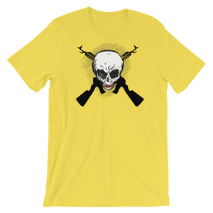 SKULL AND CROSS GUNS - Tee's Classic Apparel (Original Art) Unisex style - Cannabis Incognito Apparel CIA | Cannabis Clothing Store