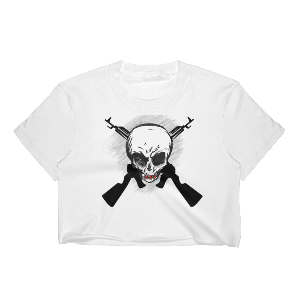 SKULL AND CROSS GUNS - Crop Top - Cannabis Incognito Apparel CIA | Cannabis Clothing Store