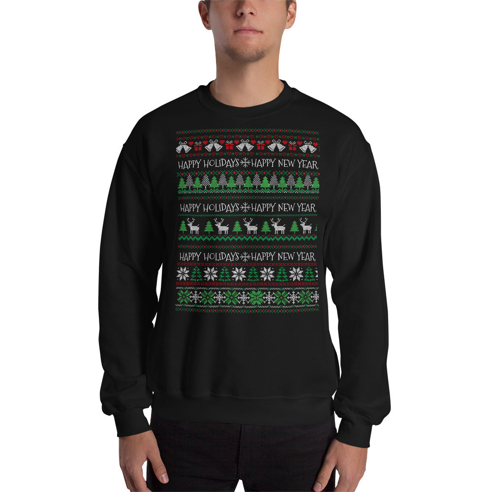 Happy Holidays & Happy New Years Ugly Sweatshirt - Cannabis Incognito Apparel CIA | Cannabis Clothing Store