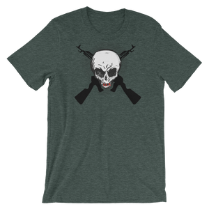 SKULL AND CROSS GUNS - Tee's Classic Apparel (Original Art) Unisex style - Cannabis Incognito Apparel CIA | Cannabis Clothing Store