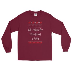 Vino Cheer Ugly Christmas Sweater Tee in festive maroon, ready to spread holiday and wine cheer.