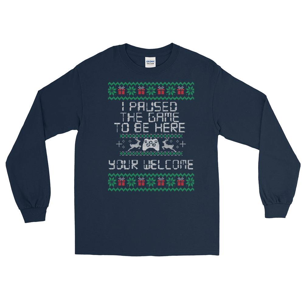 I paused my game to be here christmas sweater | Ugly Sweater | CIA - Cannabis Incognito Apparel CIA | Cannabis Clothing Store