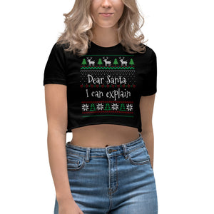 Dear Santa I can Explain - Ugly Crop Top - Cannabis Incognito Apparel CIA | Cannabis Clothing Store