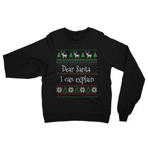 Dear Santa I Can Explain - Unisex California Fleece Raglan Sweatshirt - Cannabis Incognito Apparel CIA | Cannabis Clothing Store