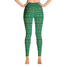 Load image into Gallery viewer, Happy Holidays UGLY SWEATER pattern- Yoga Leggings - Cannabis Incognito Apparel CIA | Cannabis Clothing Store