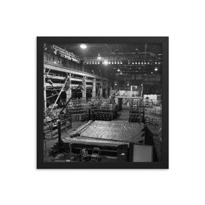 Wrestling ring after-hours - BLK/WHT - T-Bone's Prints - Framed poster - Cannabis Incognito Apparel CIA | Cannabis Clothing Store