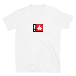 White Subtle Alert Tee elegantly laid out, its minimalist design quietly beckoning the observant eye.