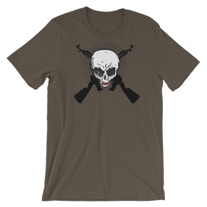 SKULL AND CROSS GUNS - Tee's Classic Apparel (Original Art) Unisex style - Cannabis Incognito Apparel CIA | Cannabis Clothing Store