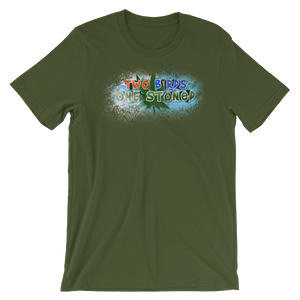 Two Birds One Stoned"AGED PAINT T-Shirt | CIA Clothing Store - Cannabis Incognito Apparel CIA | Cannabis Clothing Store