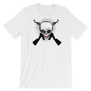 SKULL AND CROSS GUNS - Tee's Classic Apparel (Original Art) Unisex style - Cannabis Incognito Apparel CIA | Cannabis Clothing Store