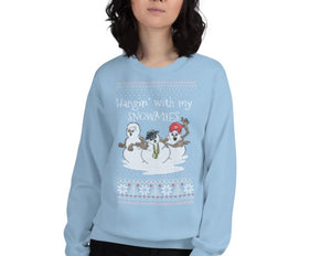 Handing with my Snowmies | UGLY SWEATER | Unisex Sweatshirt - Cannabis Incognito Apparel CIA | Cannabis Clothing Store