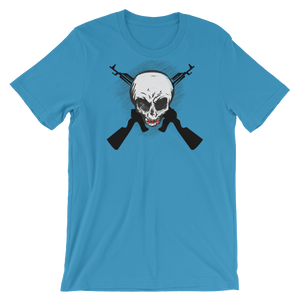 SKULL AND CROSS GUNS - Tee's Classic Apparel (Original Art) Unisex style - Cannabis Incognito Apparel CIA | Cannabis Clothing Store