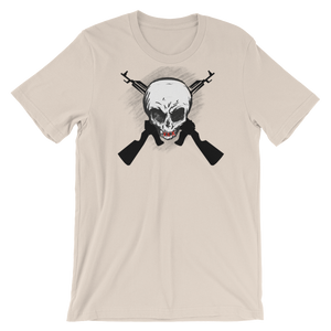 SKULL AND CROSS GUNS - Tee's Classic Apparel (Original Art) Unisex style - Cannabis Incognito Apparel CIA | Cannabis Clothing Store