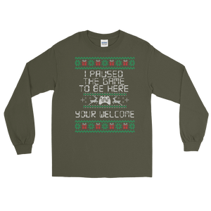 I paused my game to be here christmas sweater | Ugly Sweater | CIA - Cannabis Incognito Apparel CIA | Cannabis Clothing Store