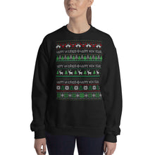 Load image into Gallery viewer, Happy Holidays &amp; Happy New Years Ugly Sweatshirt - Cannabis Incognito Apparel CIA | Cannabis Clothing Store