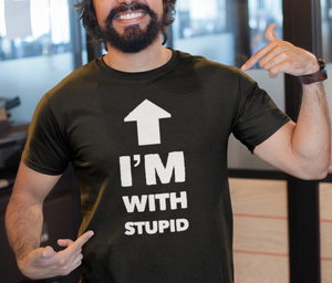 Im with Stupid tshirts | CIA Cannabis Incognito Apparel | Black - Cannabis Incognito Apparel CIA | Cannabis Clothing Store