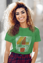 Load image into Gallery viewer, CIAclothing.store | 420-711 Tshirt | Cannabis Incognito Apparel Mock Up Model shot Female casual -  420 Clothing: Embrace the Culture with 420 Short-Sleeve T-Shirt