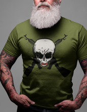 Load image into Gallery viewer, SKULL AND CROSS GUNS - Tee&#39;s Classic Apparel (Original Art) Unisex style - Cannabis Incognito Apparel CIA | Cannabis Clothing Store