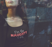 Load image into Gallery viewer, I&#39;M THE NAUGHTY ONE | Women&#39;s Racerback Tank - Cannabis Incognito Apparel CIA | Cannabis Clothing Store